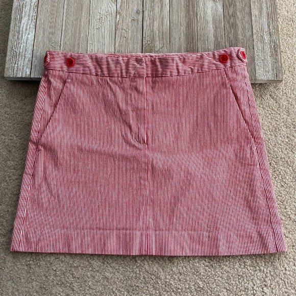 Theory 0 Multicolor Striped Mini Skirt Side Waist Button Adjustments - Picture 8 of 12